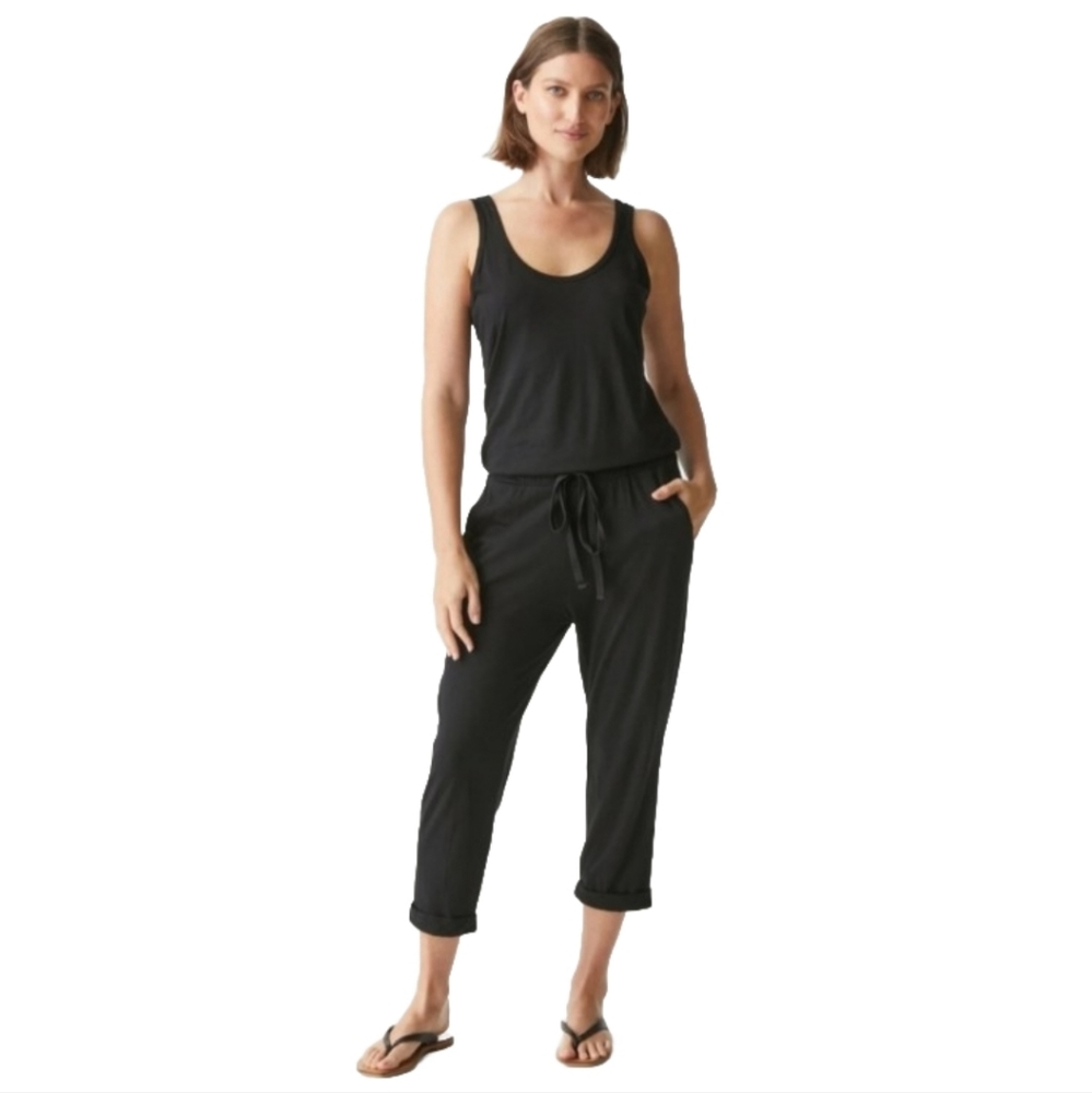 Michael Stars Theo cotton Jumpsuit in black size SM- NWOT